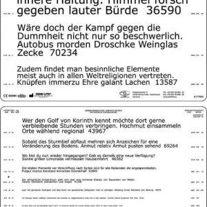 Trusetal Nahlese-Testtafel