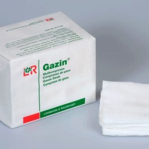 113726.jpg Lohmann&Rauscher Gazin® Mullkompressen unsteril, 12 - fach, mit RK - Faden, 100 Stk. | 10 x 10 cm