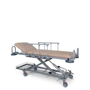 Dewert Transport - und Aufwachliege DX1, hydraulisch, Modell 1090/H Gestell weiß (RAL 9010) | 64 - 701 stone blue