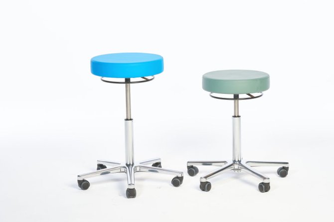 Greiner Arbeitshocker mit Ringauslösung Sitzhöhe: 54 - 73 cm, compact Polster | white