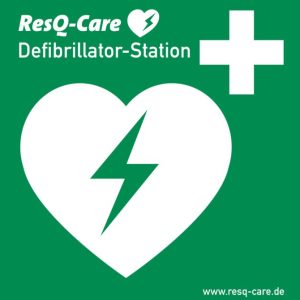ResQ-Care Hinweisaufkleber für Defibrillatoren