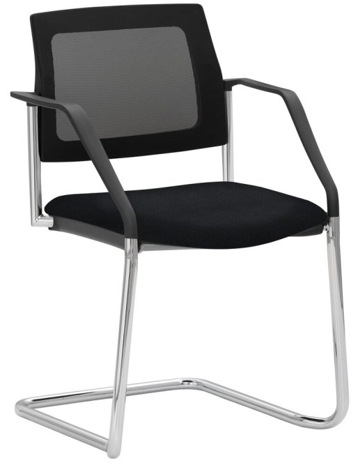 Mayer Stapelstuhl Freischwinger mit Armlehnen