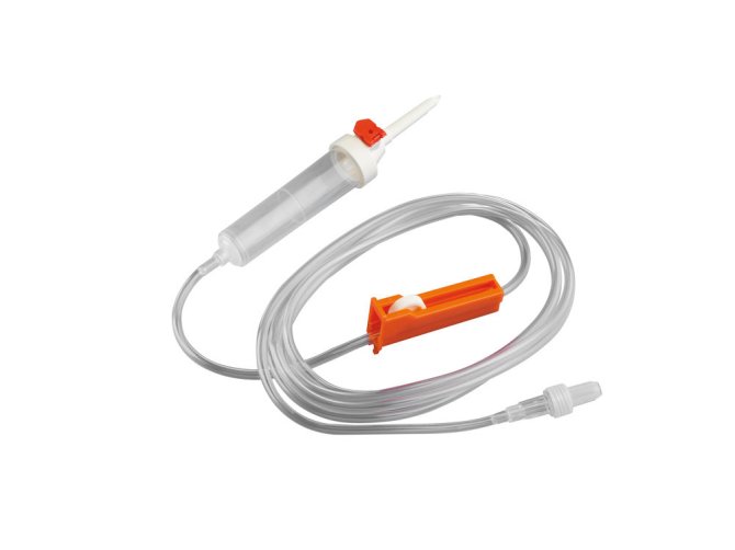 Becton Dickinson Infusionsgerät Schwerkraftinfusion/ 2,0 bar druckbeständig; mit AutoPrime - Kappe, ohne Rückschlagventil | Schlauchlänge: 155 cm/Füllvolumen 16 ml