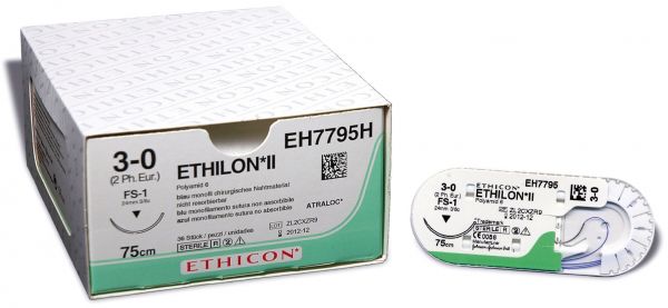 Ethicon Ethilon II Nahtmaterial blau monofil