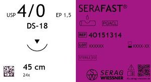 Serag - Wiessner SERAFAST® Nahtmaterial ungefärbt DSS - 13, 45 cm | 5 - 0, metric 1