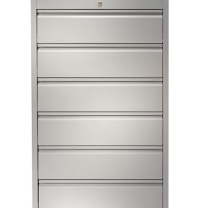 Karteischrank mit Griffleiste mit 6 Schubladen je 3 Bahnen